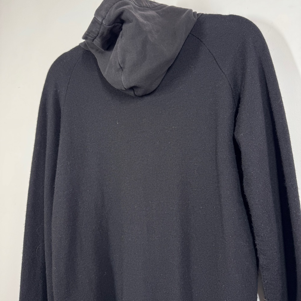 Trade Iceland Black Gray Zip Hoodie Sweater Mens Size XL Wool Blend Italy - Picture 10 of 13